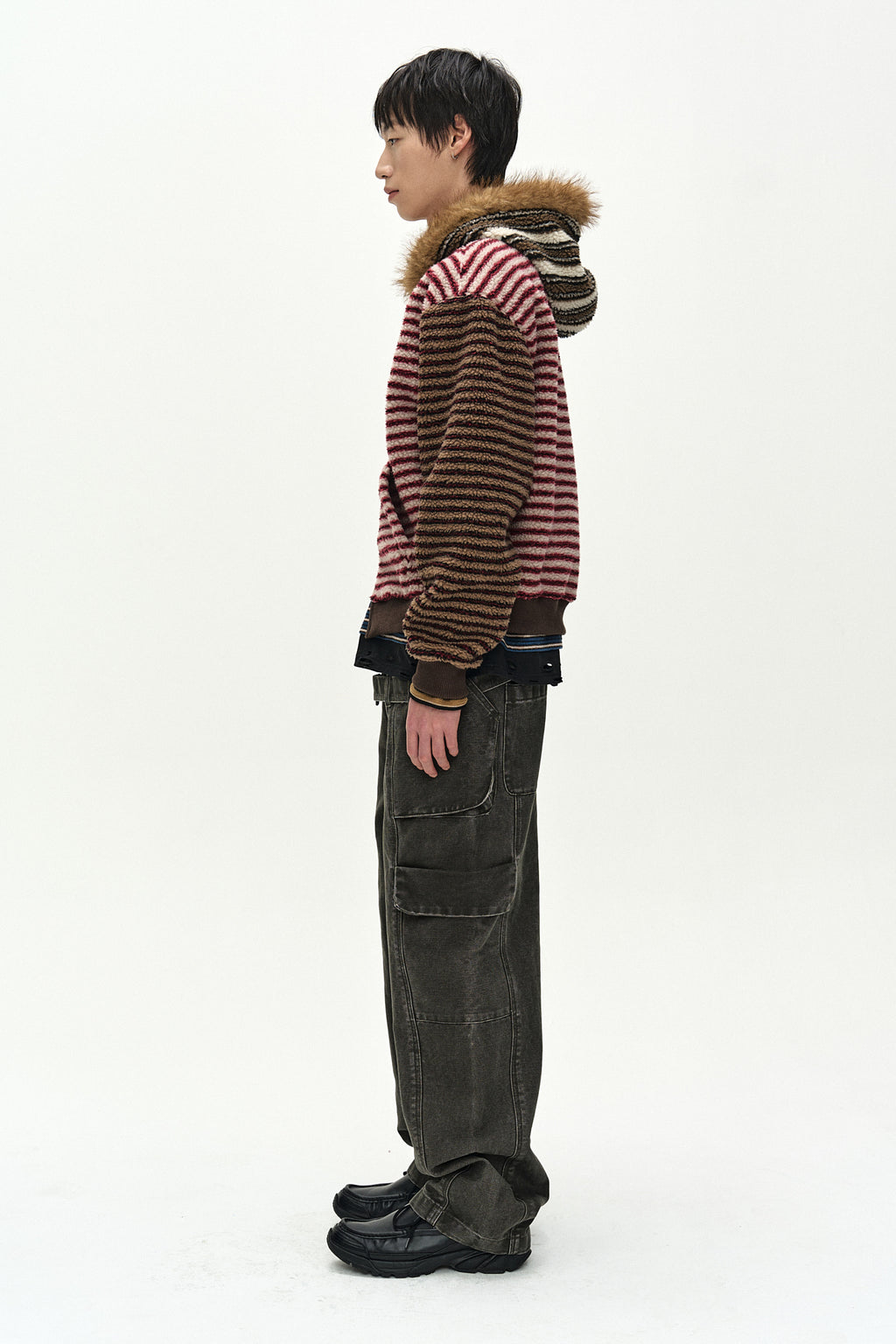 Andersson Bell - Belt Layered Cargo Wide-Leg Jeans (khaki) (Khaki) product image 3 | TRAB K-Fashion Australia