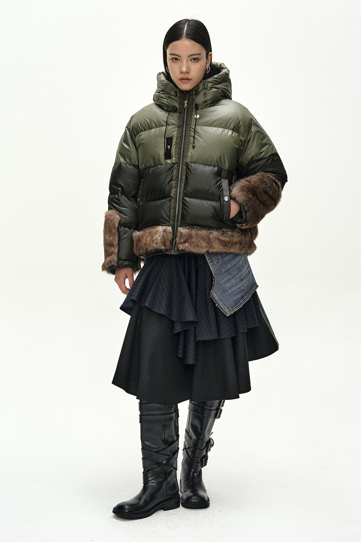 Andersson Bell - Reworked Denim Wrap Flare Skirt (Blue) product image 4 | TRAB K-Fashion Australia