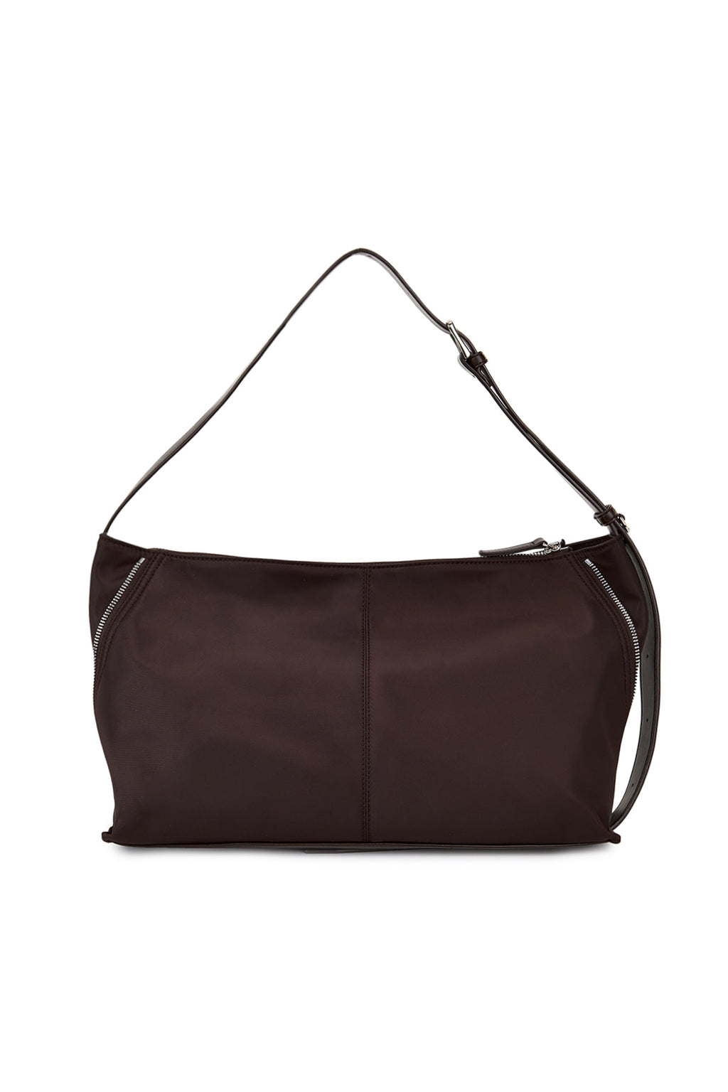 Matin Kim - Side Zipper Fabric Shoulder Bag (Brown) product image 2 | TRAB K-Fashion Australia