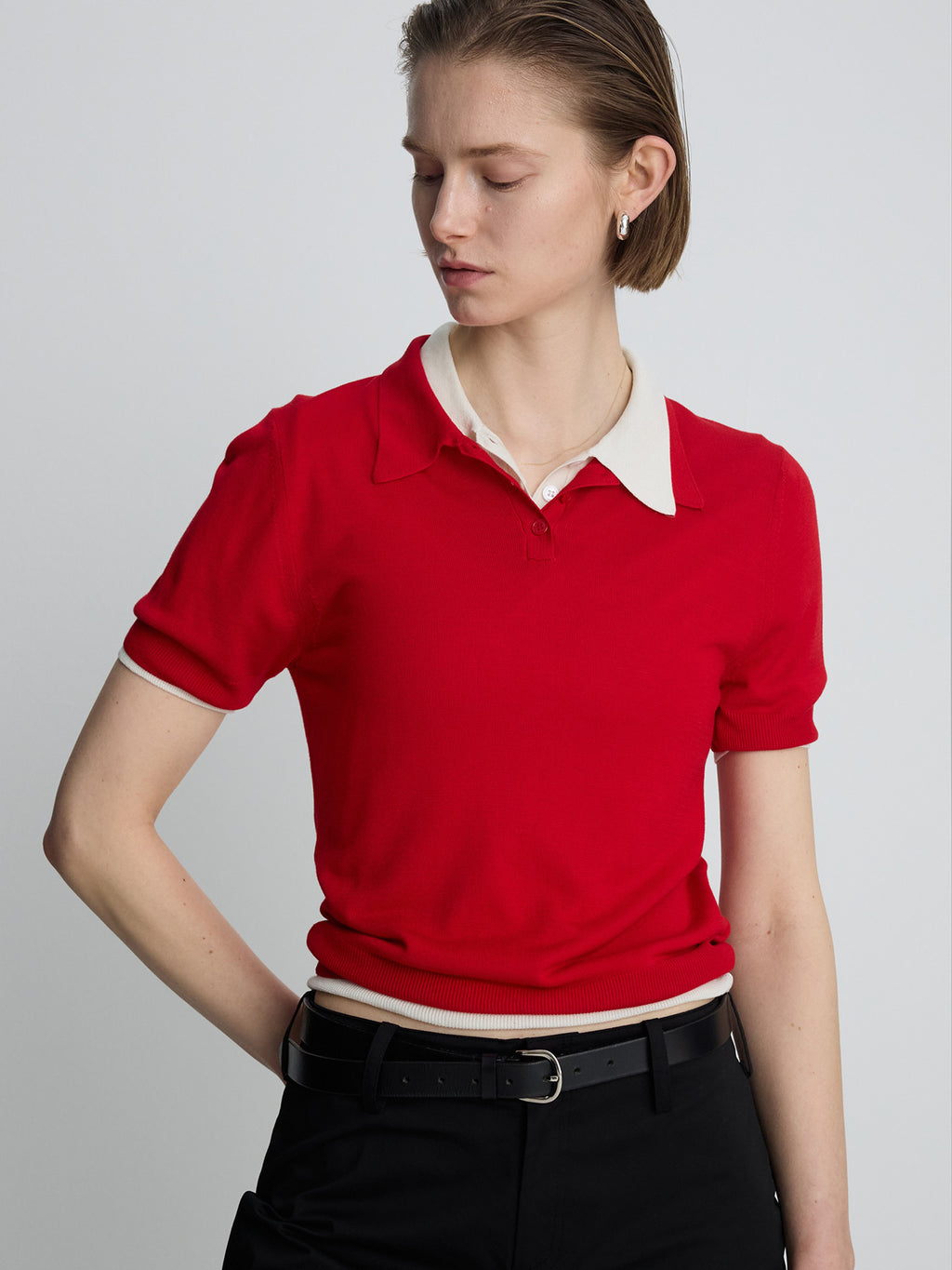Tonywack - Silk Cotton Polo Shirt (Red) product image 3 | TRAB K-Fashion Australia