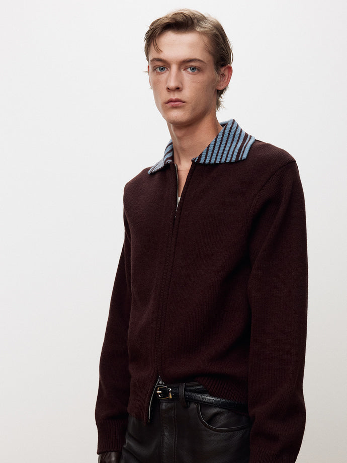 Tonywack - Contrast Collar Full-Zip Blouson (Brown) product image 6 | TRAB K-Fashion Australia