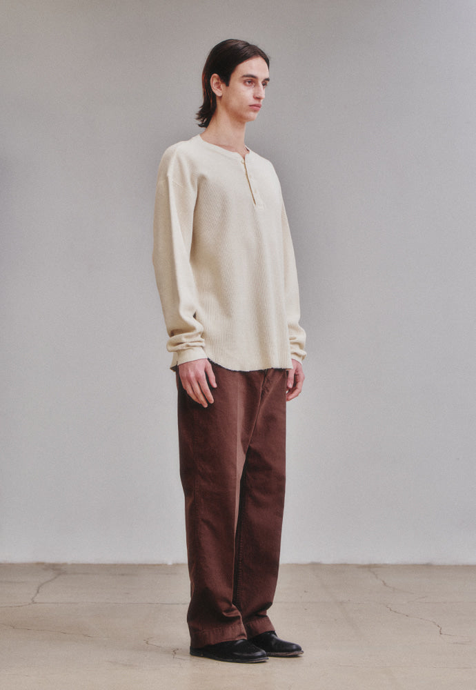 Art if acts - Garment Dyed Waffle Henley (Cream) product image 4 | TRAB K-Fashion Australia