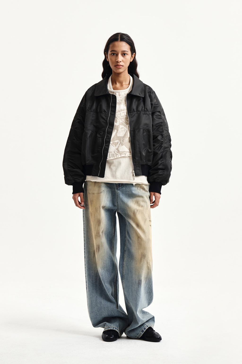 Matin Kim - Small Logo Shirring Jumper (Khaki) product image 8 | TRAB K-Fashion Australia