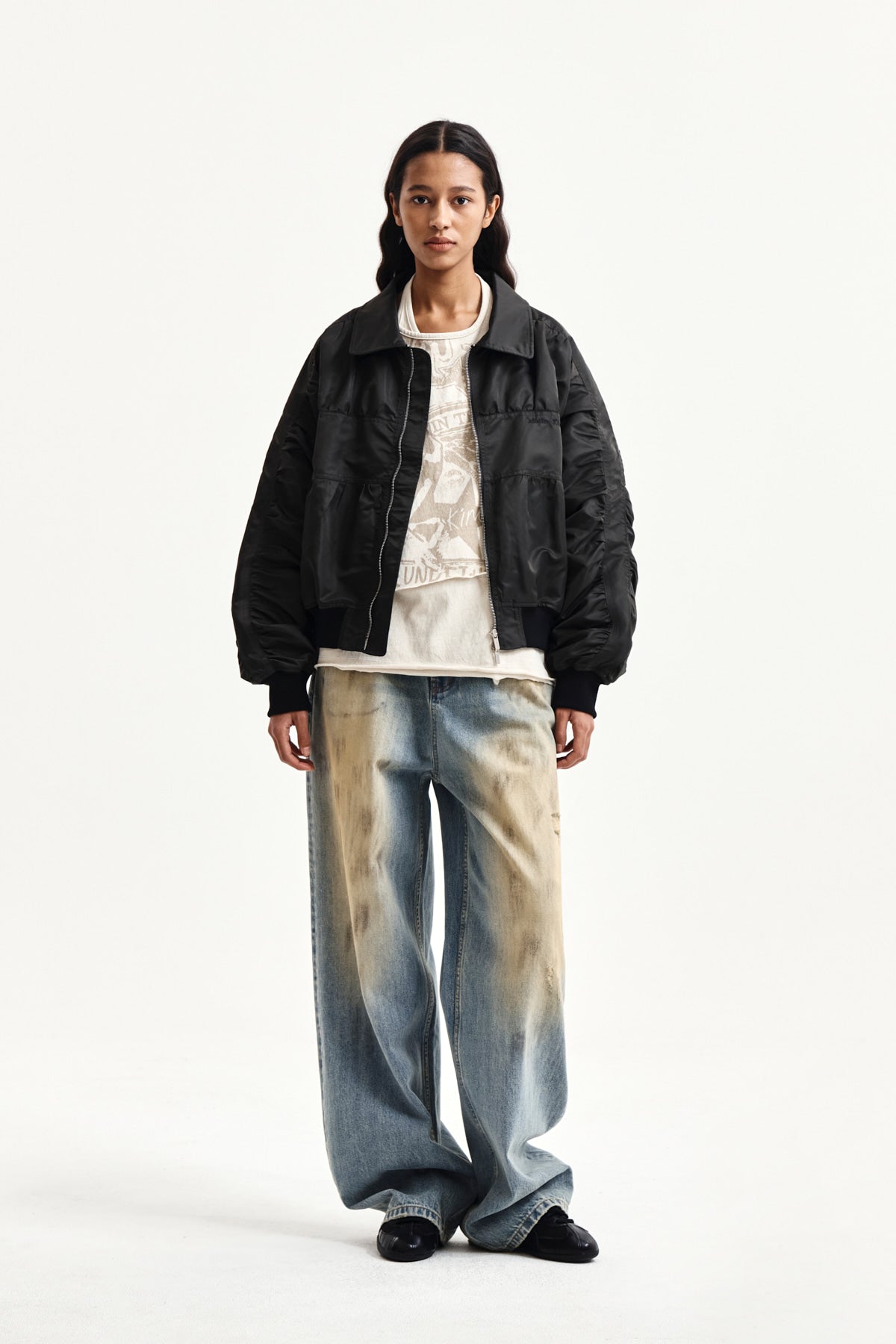 Matin Kim - Small Logo Shirring Jumper (Khaki) product image 8 | TRAB K-Fashion Australia