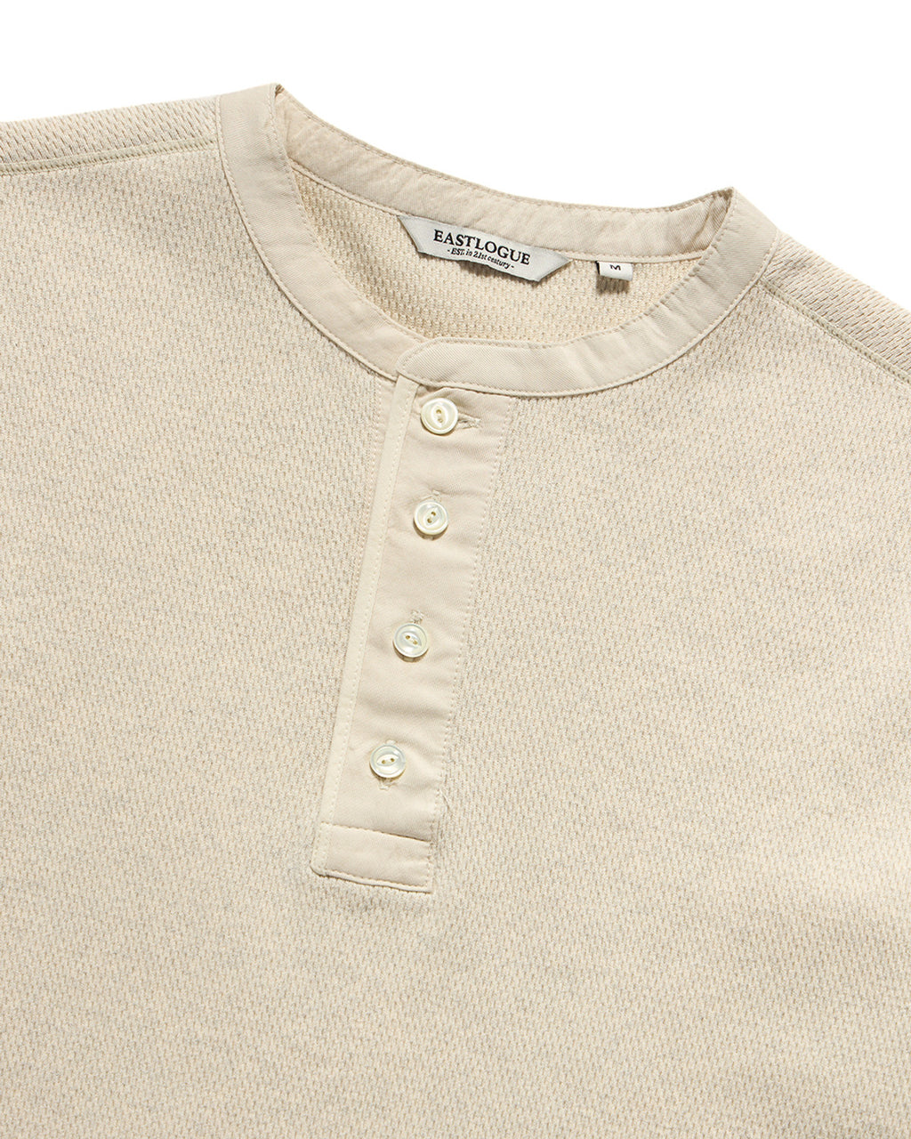 Eastlogue - Anchor Line Henley Neck T-shirts (Oatmeal) product image 7 | TRAB K-Fashion Australia