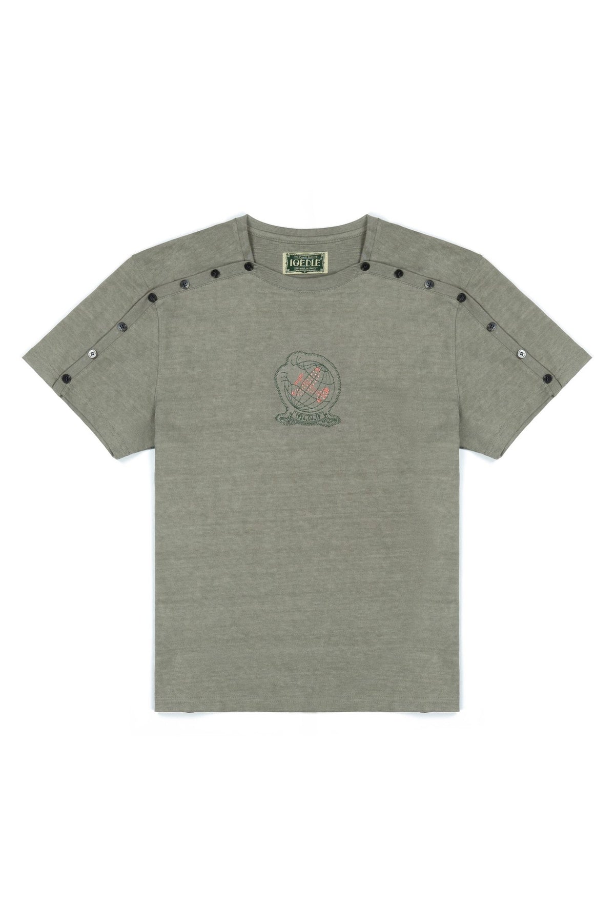 Ioedle - Gravity Beyond Fastening T-Shirt (Olive) product image 3 | TRAB K-Fashion Australia