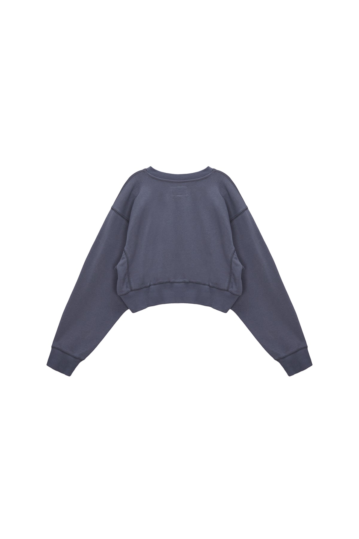 Matin Kim - Stitch Label Crop Sweatshirt (Smoke Blue) product image 2 | TRAB K-Fashion Australia