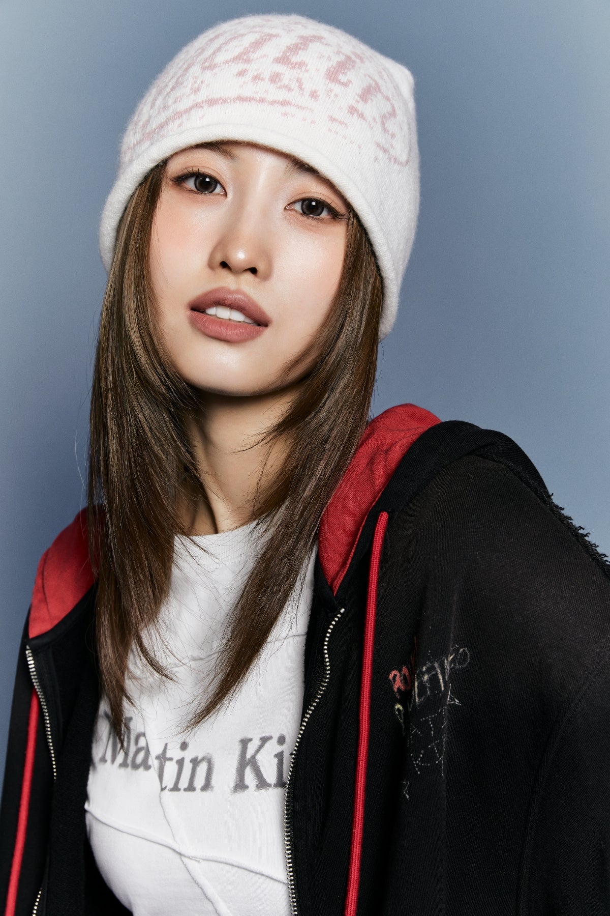 Matin Kim - Matin Stamp Beanie (Ivory) product image 1 | TRAB K-Fashion Australia