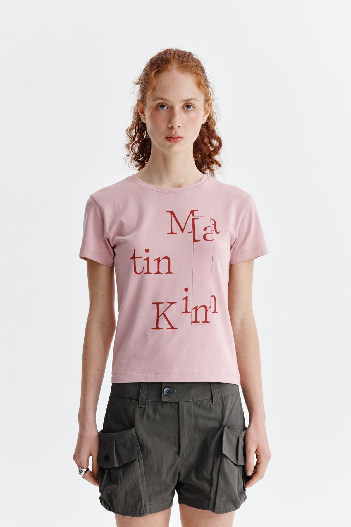 Matin Kim - Patchwork Graphic Printing Logo Top (Pink) product image 11 | TRAB K-Fashion Australia