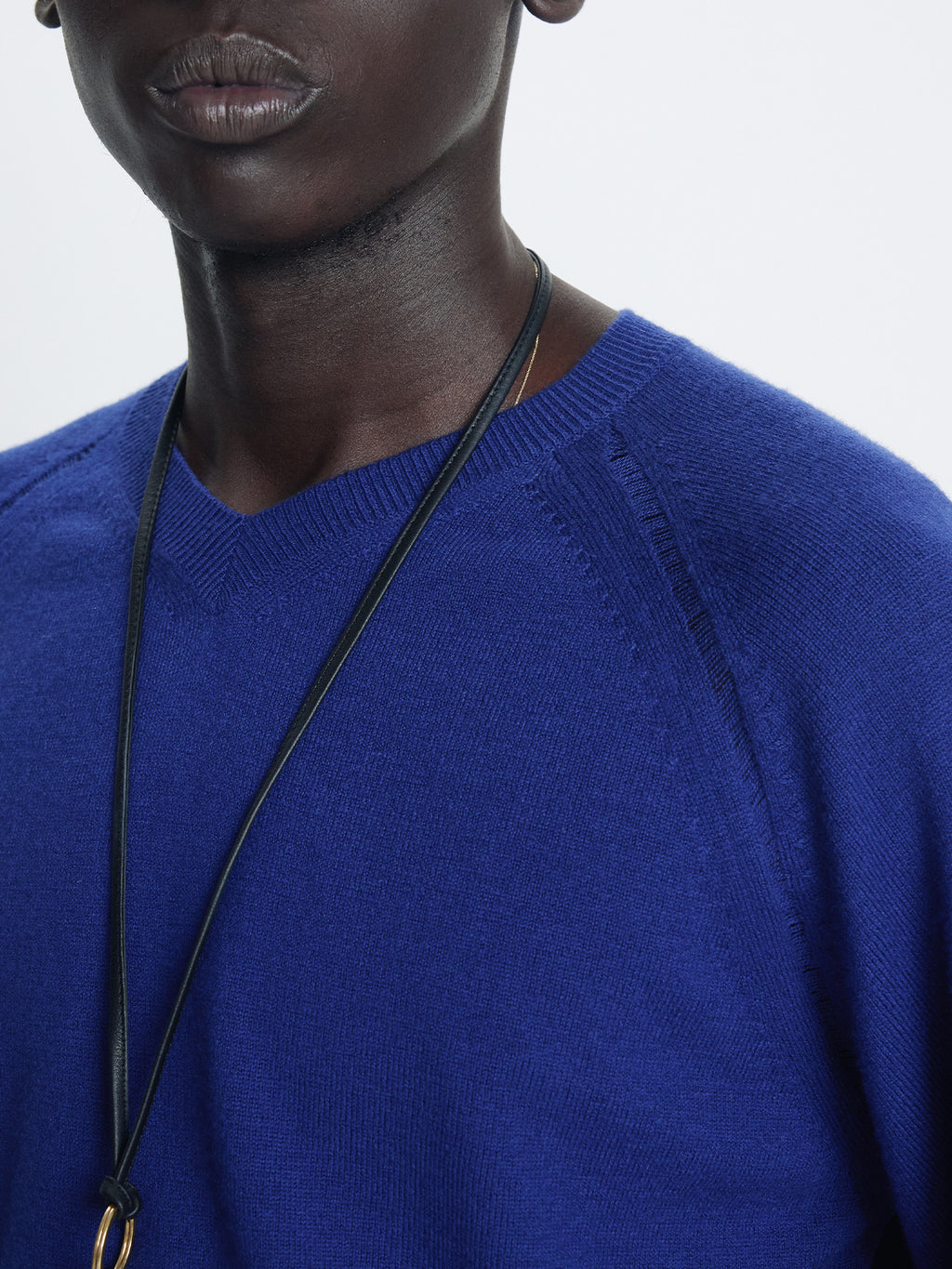Tonywack - Super Fine Merino Wool Distressed V- Neck Knit (Navy) product image 5 | TRAB K-Fashion Australia
