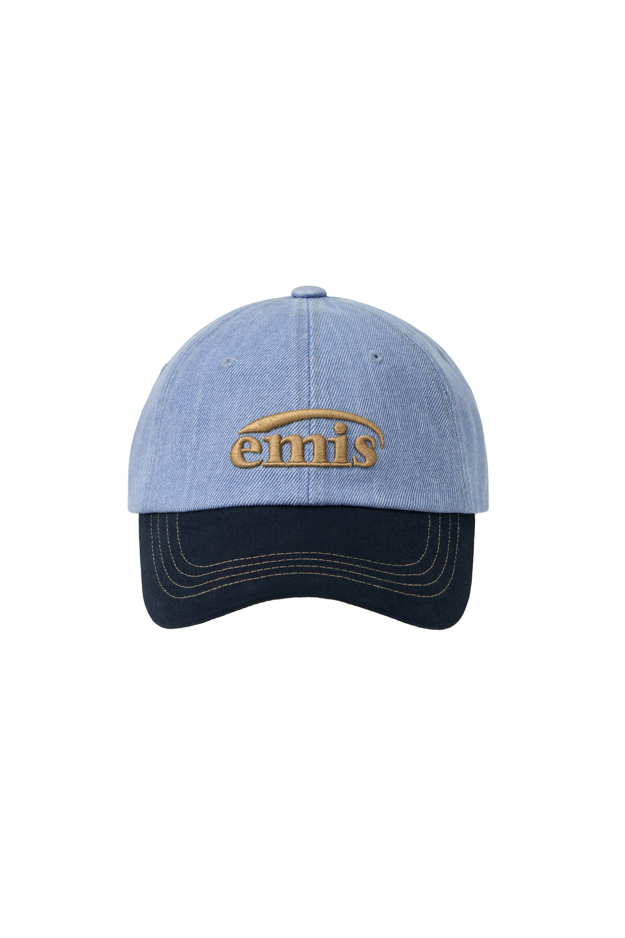 Emis - Washed Denim Ball Cap (Light Blue Denim/Navy) product image 1 | TRAB K-Fashion Australia