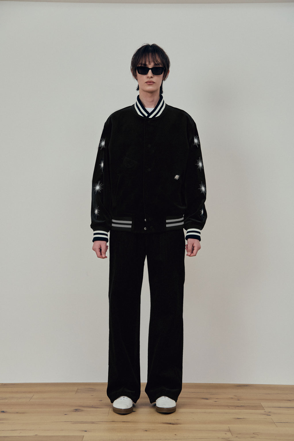 Stu - Embroidery Velvet Varsity (Black) product image 1 | TRAB K-Fashion Australia