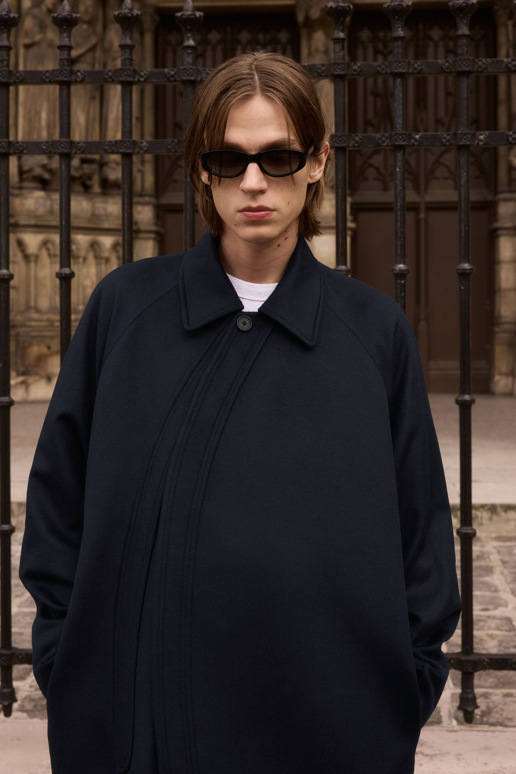 STU - Curved Double Line Mac Coat In Cashmere (Navy) product image 12 | TRAB K-Fashion Australia