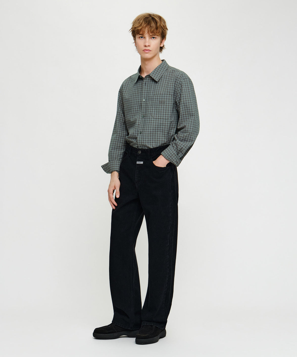 Marithe & Francois Girbaud - [Pre-order – Ships 30 Sep] Semi-wide Denim Pants (Black) product image 4 | TRAB K-Fashion Australia