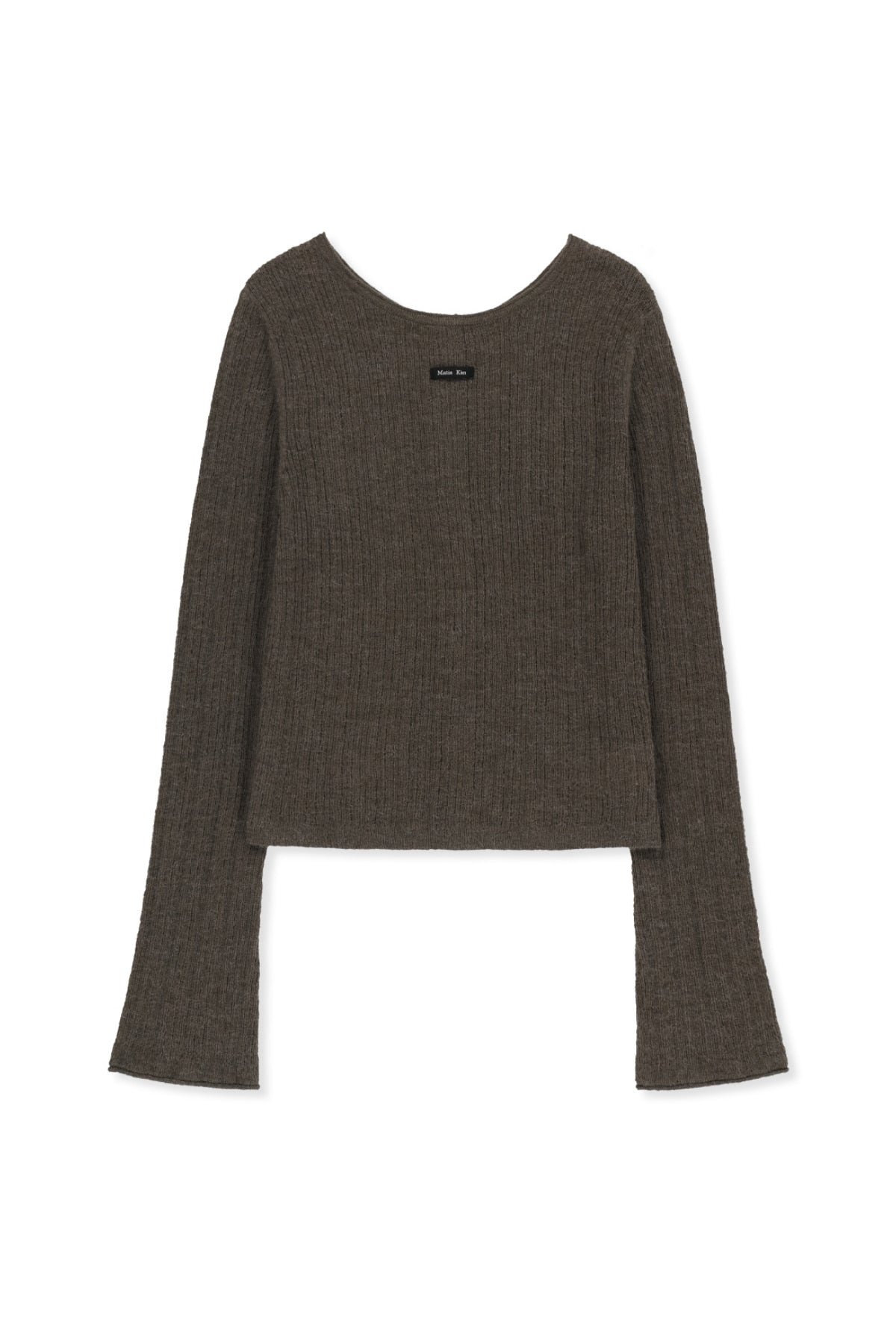 Matin Kim - Two Way Texture Knit Top (Khaki Brown) product image 2 | TRAB K-Fashion Australia