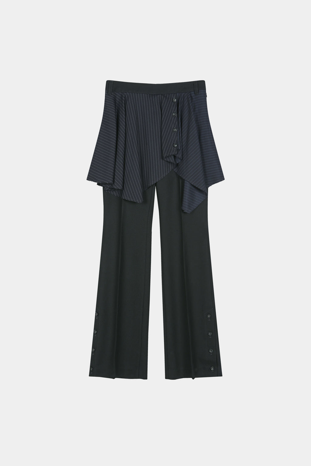Andersson Bell - Asymmetric Wrap Skirt-Layered Bootcut Trousers (navy/black) (Navy/Black) product image 10 | TRAB K-Fashion Australia