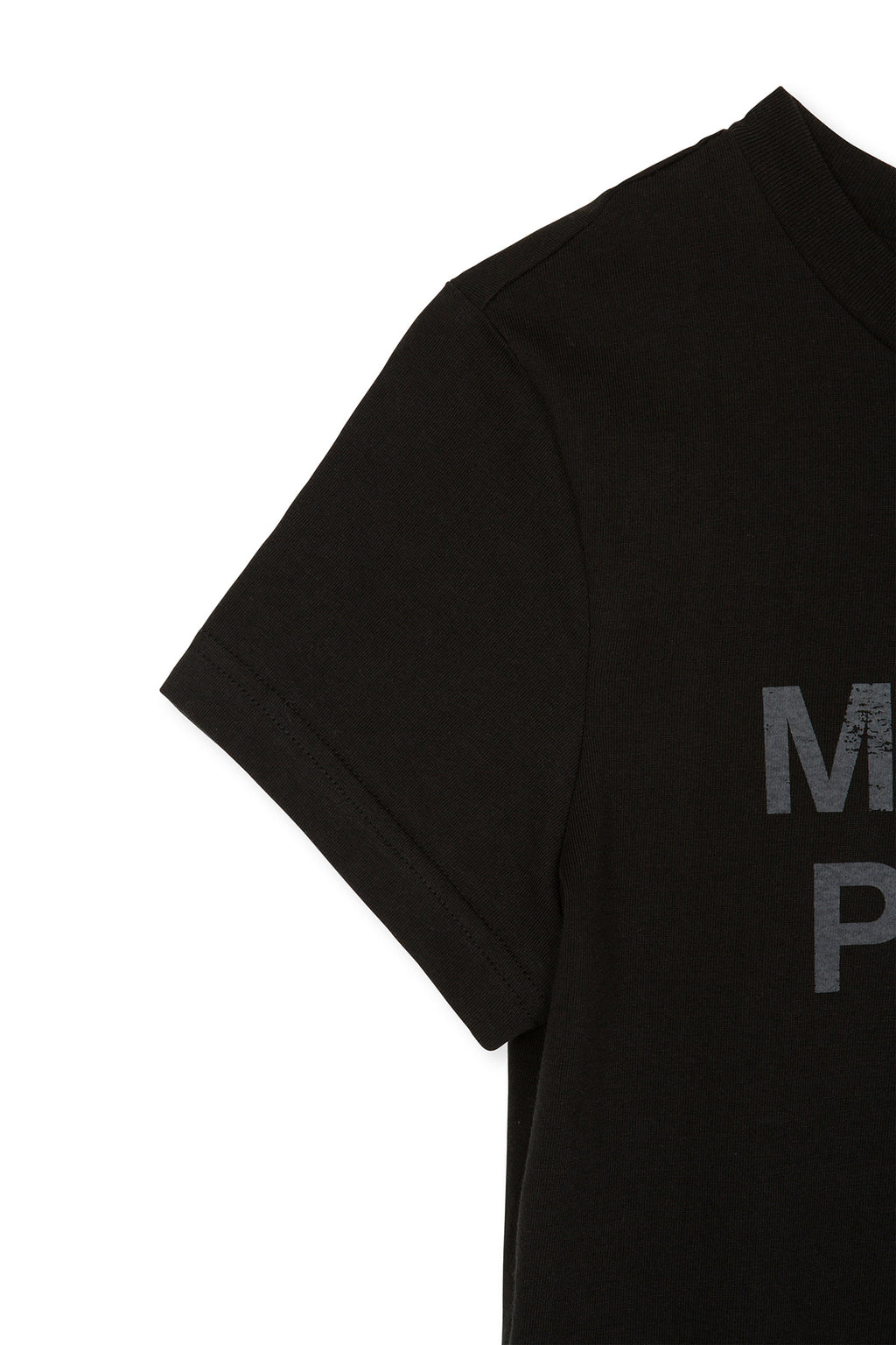 Matin Kim - Peaches Logo Graphic Crop Top (Black) product image 6 | TRAB K-Fashion Australia