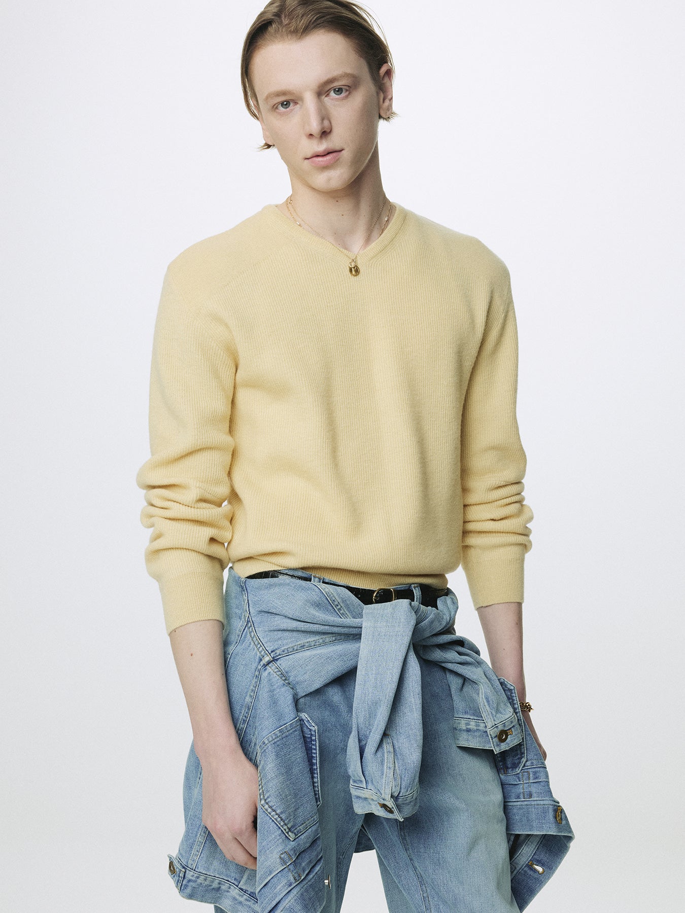 Tonywack - Super Fine Wool Commando V-Neck Knit (Pale Yellow) product image 4 | TRAB K-Fashion Australia