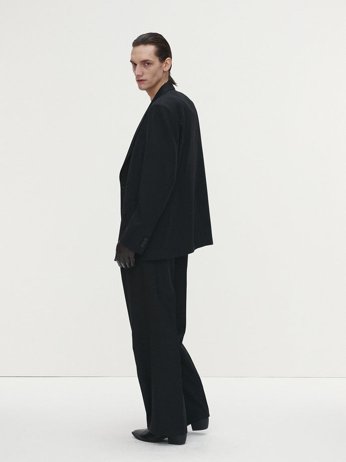Tonywack - Wool Twill Pleated Tailored Trousers (Black) product image 4 | TRAB K-Fashion Australia