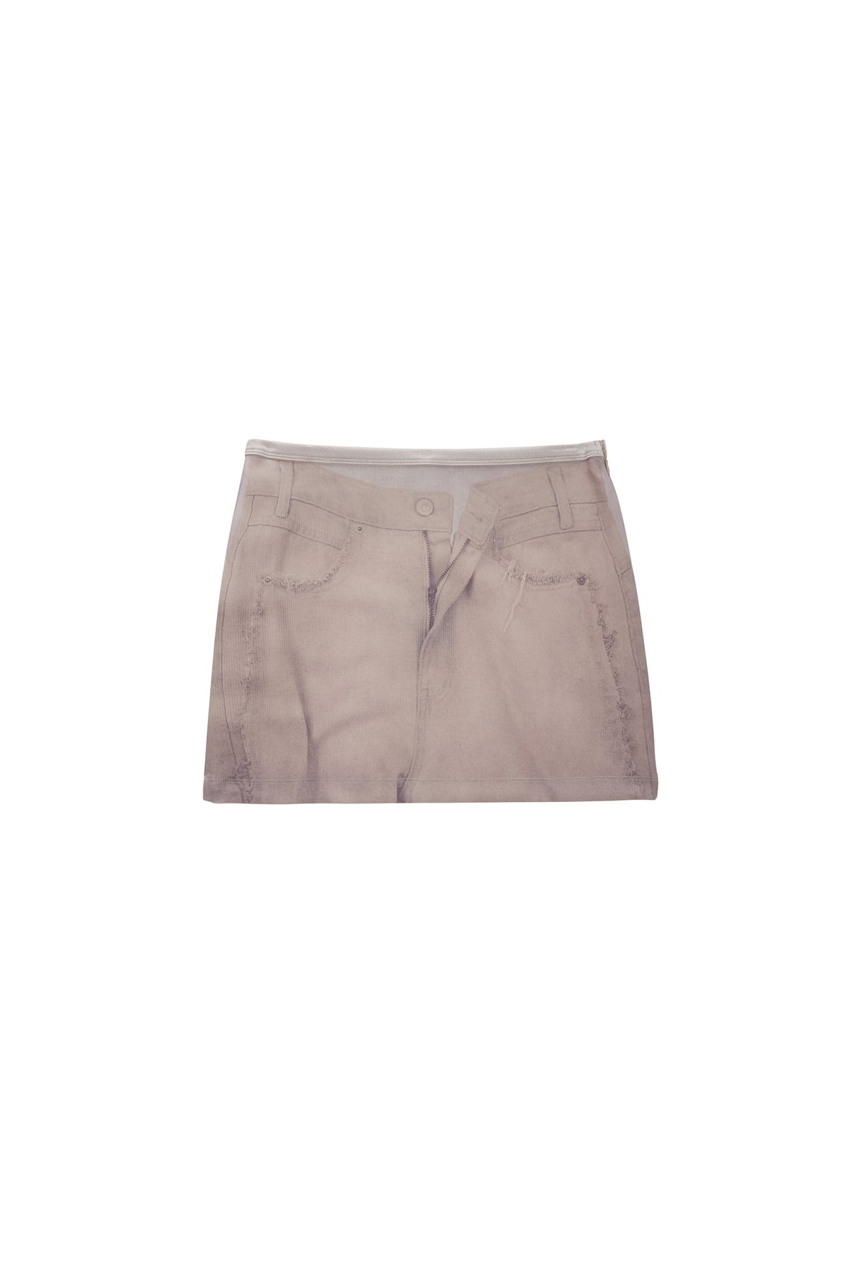 Matin Kim - Denim Printed Jersey Mini Skirt (Beige) product image 1 | TRAB K-Fashion Australia