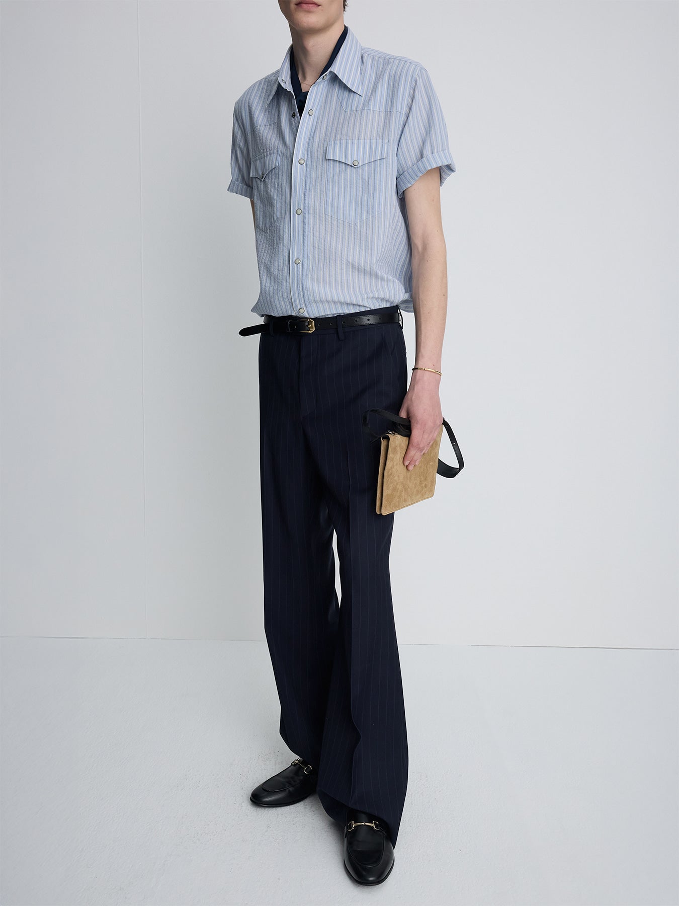 Tonywack - Striped Cotton Blend Western Shirt (Sky Blue) product image 4 | TRAB K-Fashion Australia