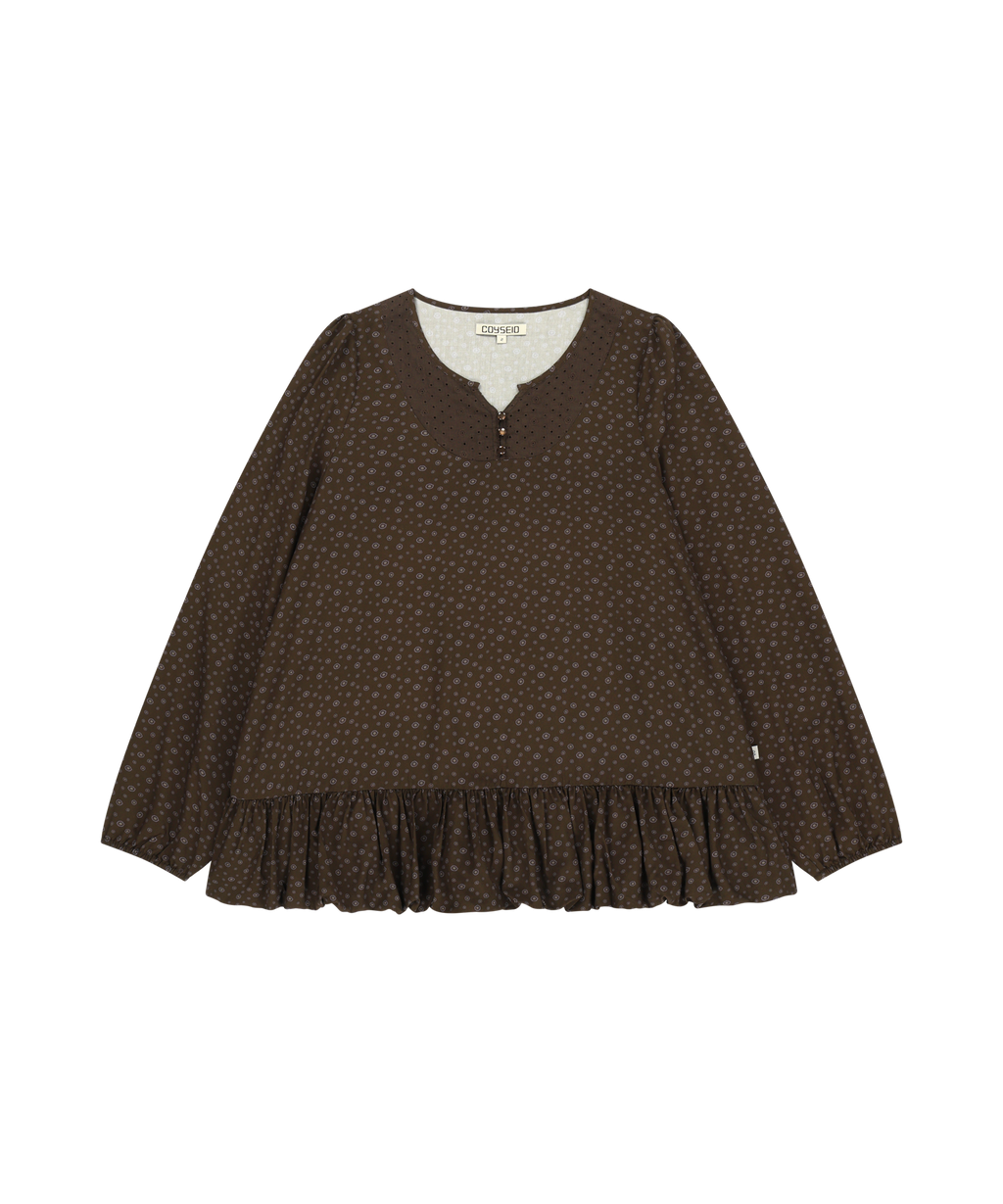 Coyseio - Dudu Puff Blouse (Brown) product image 1 | TRAB K-Fashion Australia