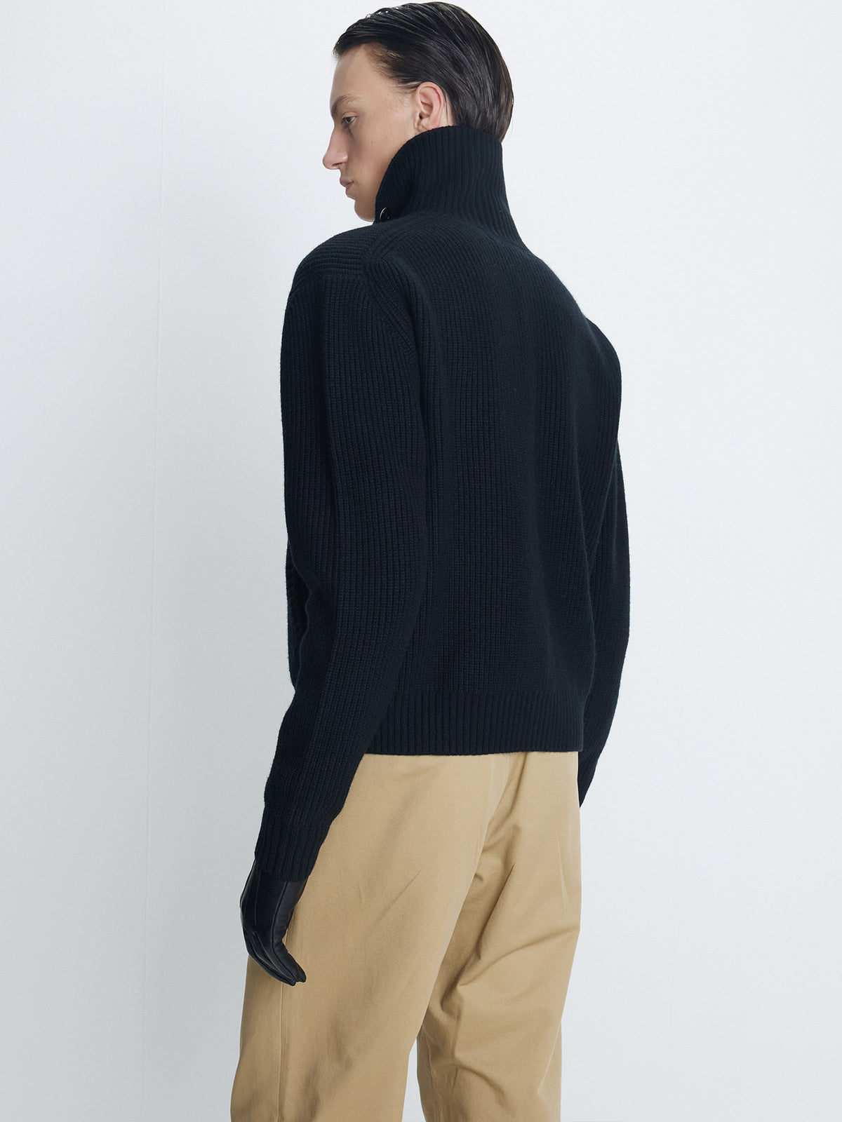 Tonywack - High Neck Merino Wool Button-Up Knitted Blouson (Black) product image 6 | TRAB K-Fashion Australia