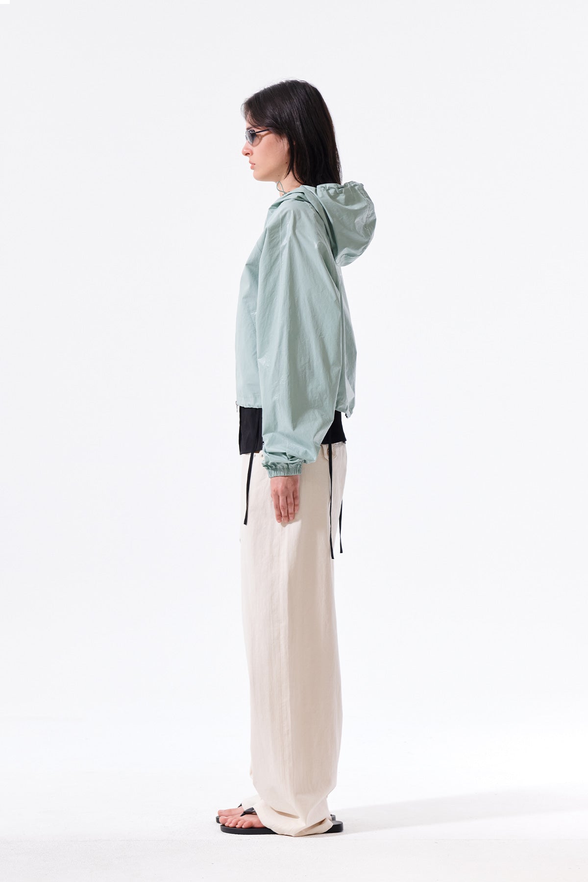 Matin Kim - Matin Crop Hoody Coating Jumper (Mint) product image 6 | TRAB K-Fashion Australia