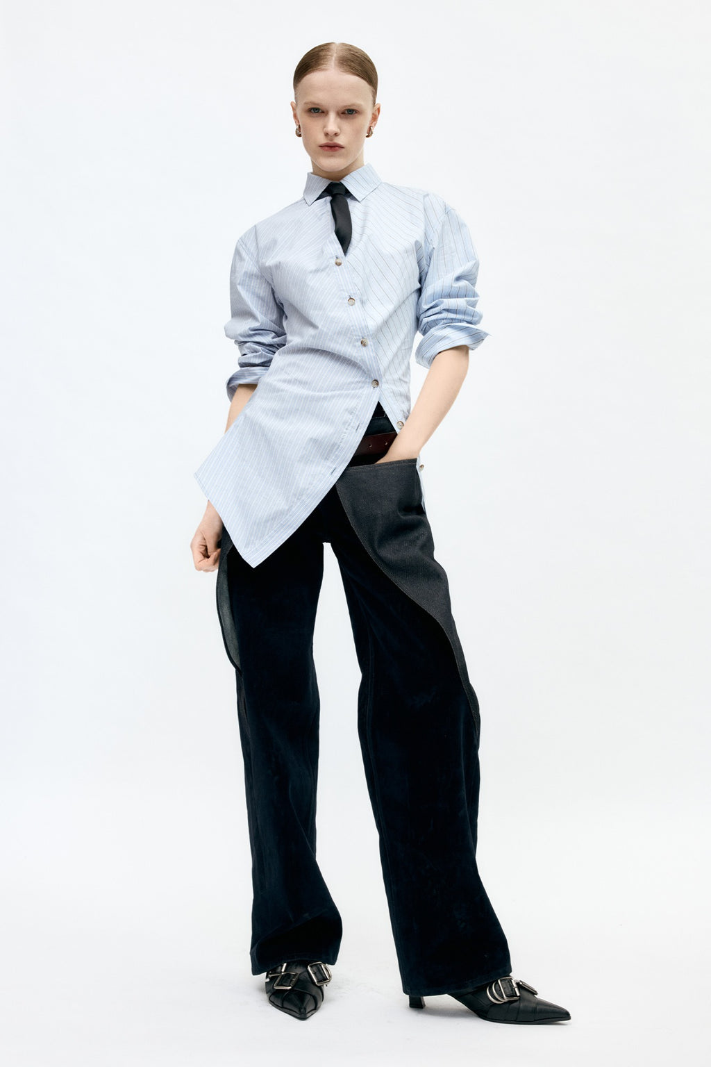 Andersson Bell - Twist Stripe Shirts (Blue) product image 1 | TRAB K-Fashion Australia