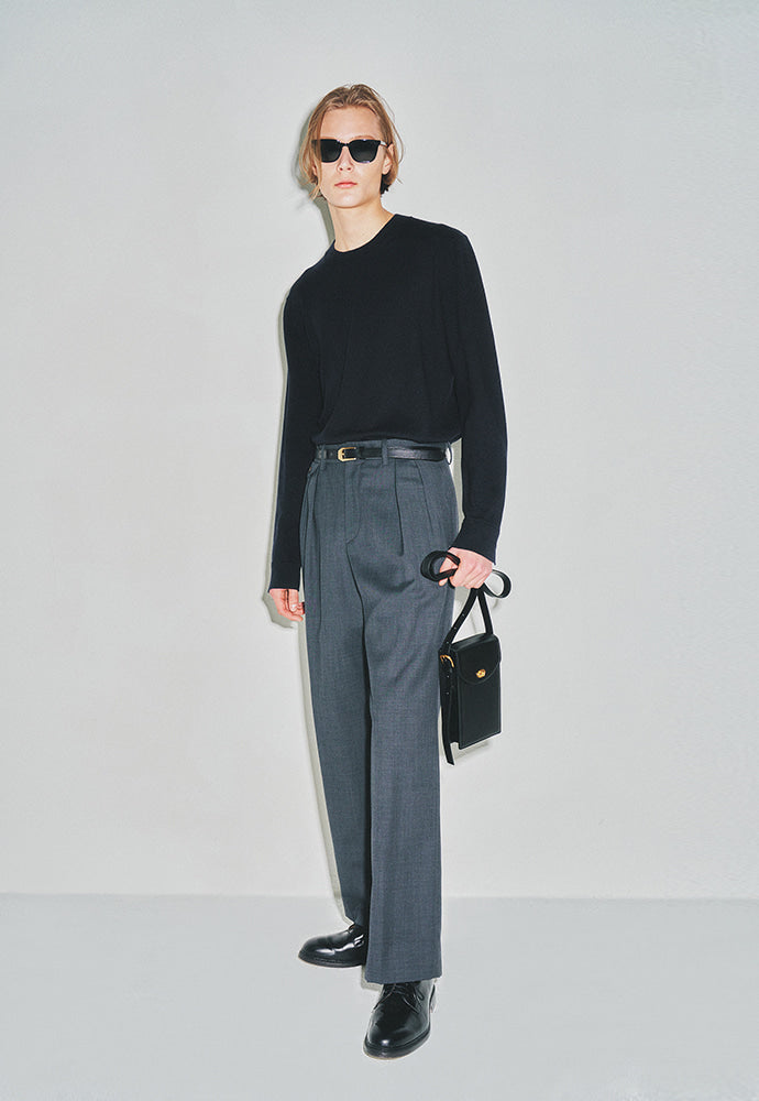 Tonywack - Super Fine Wool Cuffs Button Knit (Dark Navy) product image 1 | TRAB K-Fashion Australia