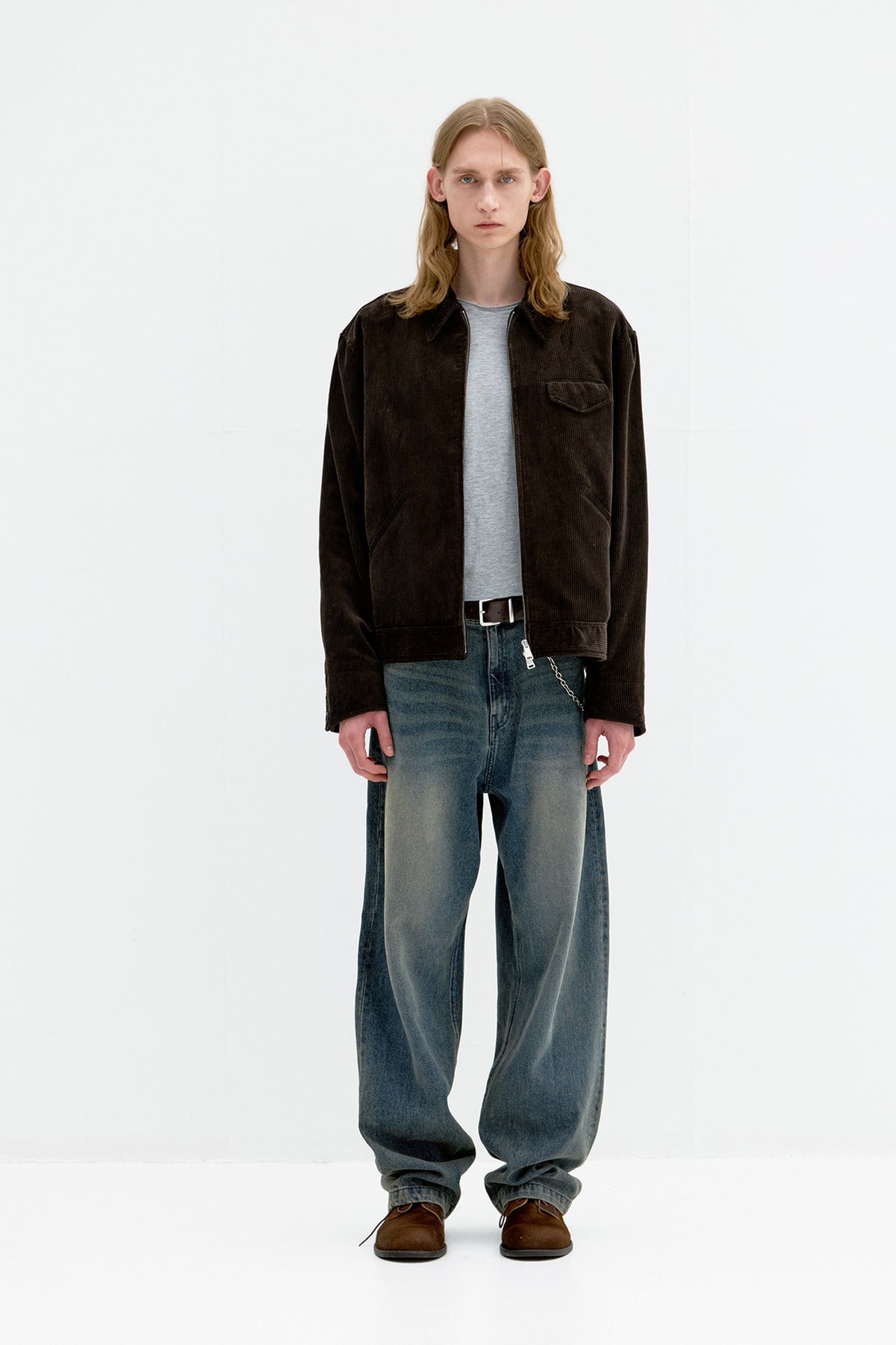 Coor - Vintage Finish Cow Leather Belt (Dark Brown) product image 2 | TRAB K-Fashion Australia