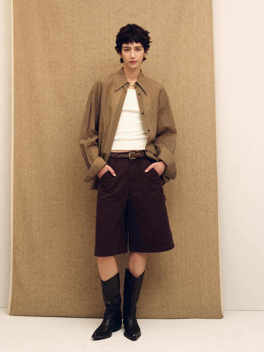 Tonywack - Cotton Relaxed Utility Shorts (Burnt Marron) product image 6 | TRAB K-Fashion Australia