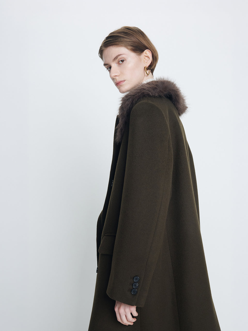 Tonywack - Wool Tailored Double-Breasted Maxi Coat (Khaki Dark Brown) product image 5 | TRAB K-Fashion Australia