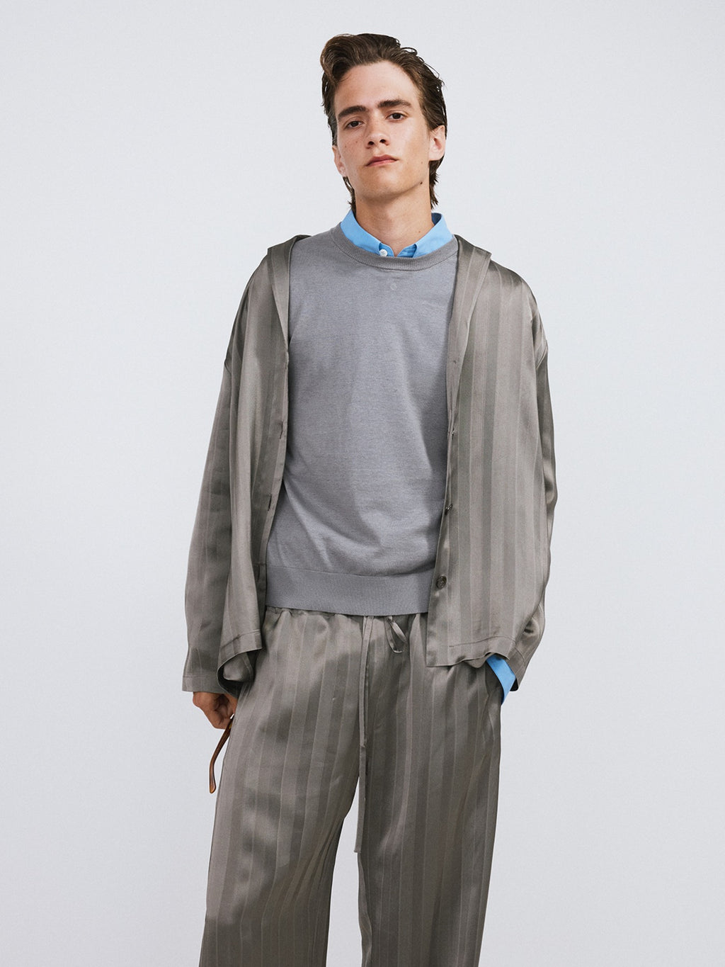 Recto - Silky Lounge Shirt (Midnight Grey) product image 1 | TRAB K-Fashion Australia