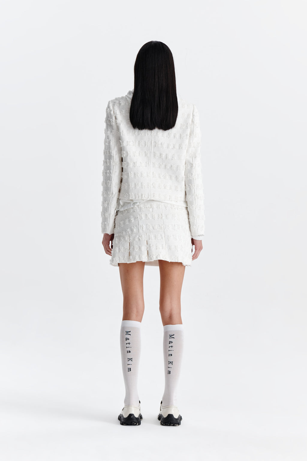 Matin Kim - Pleats Mixed Tweed Mini Skirt (Ivory) product image 7 | TRAB K-Fashion Australia