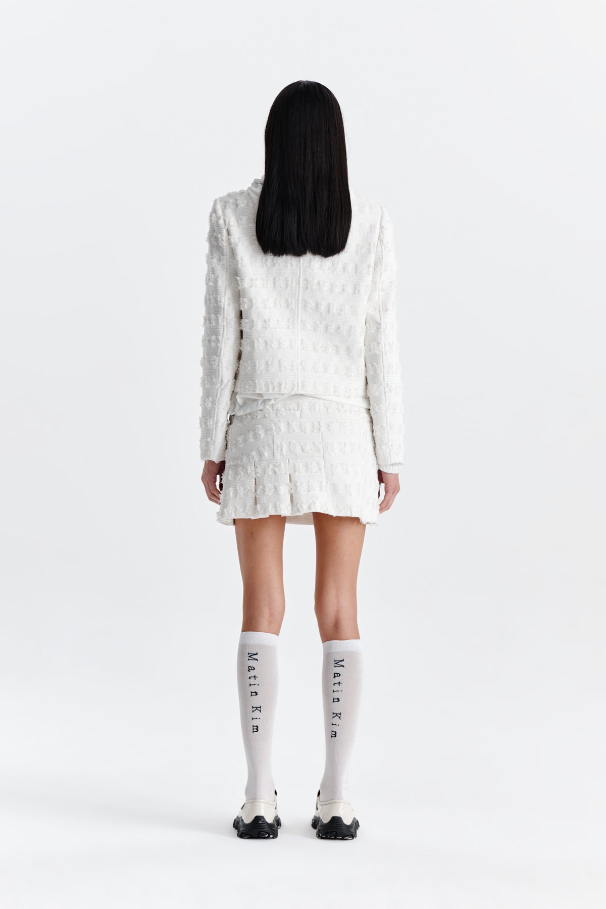 Matin Kim - Pleats Mixed Tweed Mini Skirt (Ivory) product image 7 | TRAB K-Fashion Australia