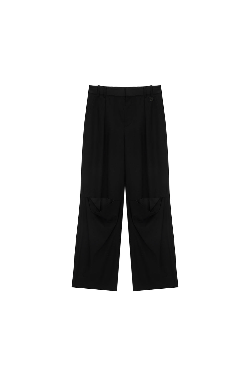 Matin Kim - Knee Cut Out Detail Trouser (Black) product image 1 | TRAB K-Fashion Australia