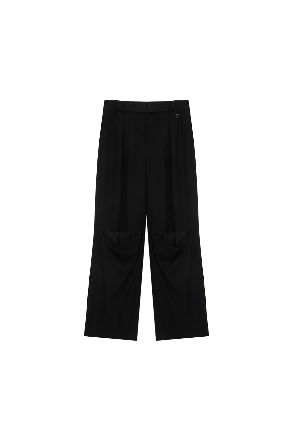 Matin Kim - Knee Cut Out Detail Trouser (Black) product image 1 | TRAB K-Fashion Australia