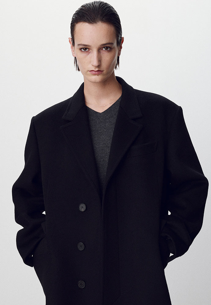 Tonywack - Wool And Cashmere Tailored Single Coat (Black) product image 6 | TRAB K-Fashion Australia
