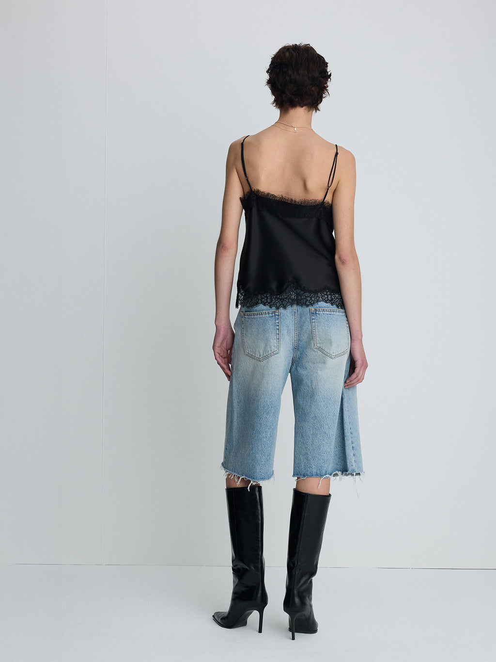 Tonywack - Raw Hem Denim Bermuda Shorts (Washed Light Blue) product image 2 | TRAB K-Fashion Australia