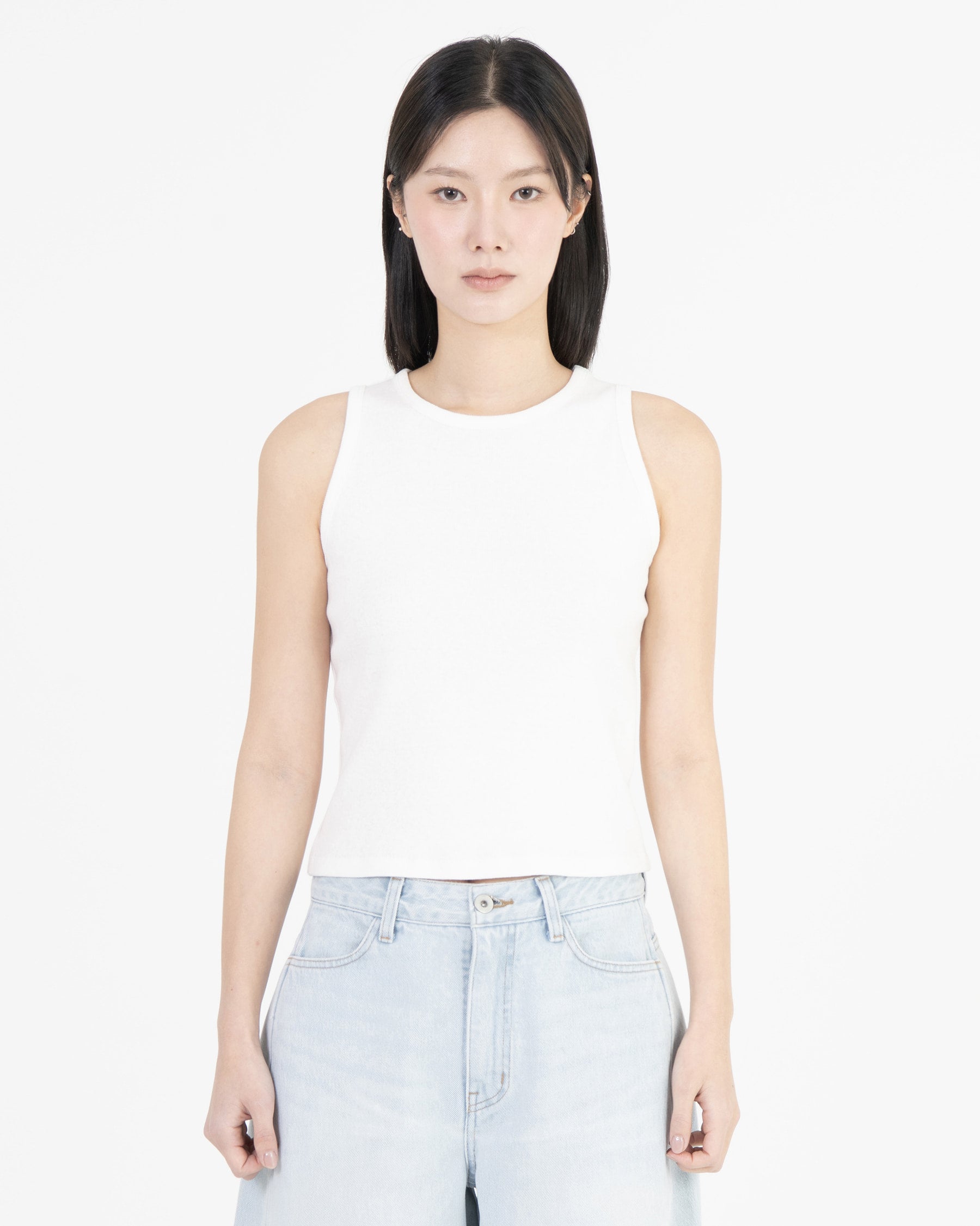 Brownyard - Round Sleeveless Top (White) product image 1 | TRAB K-Fashion Australia