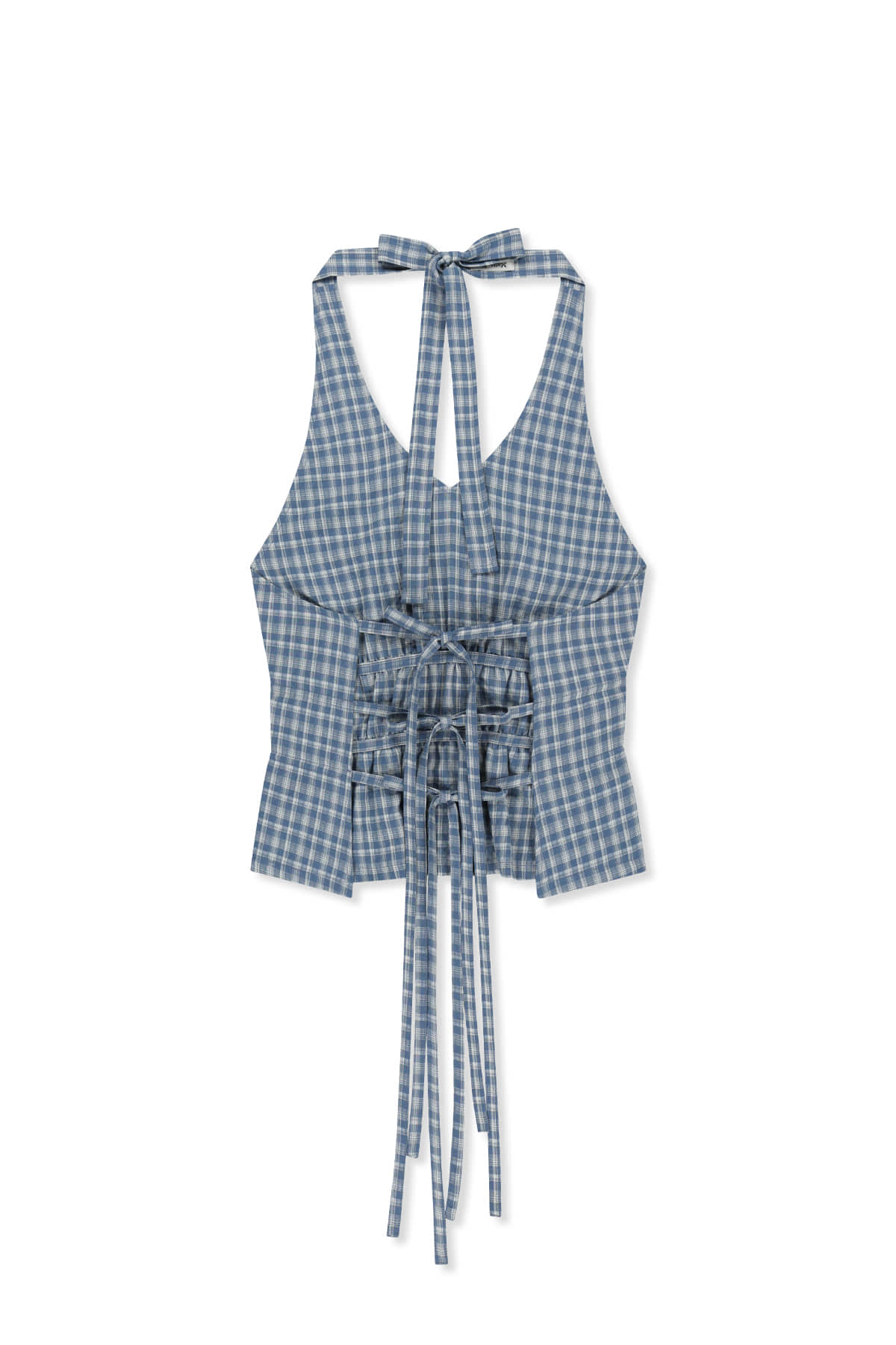 Matin Kim - Halter Neck Shirring Blouse (Blue) product image 2 | TRAB K-Fashion Australia
