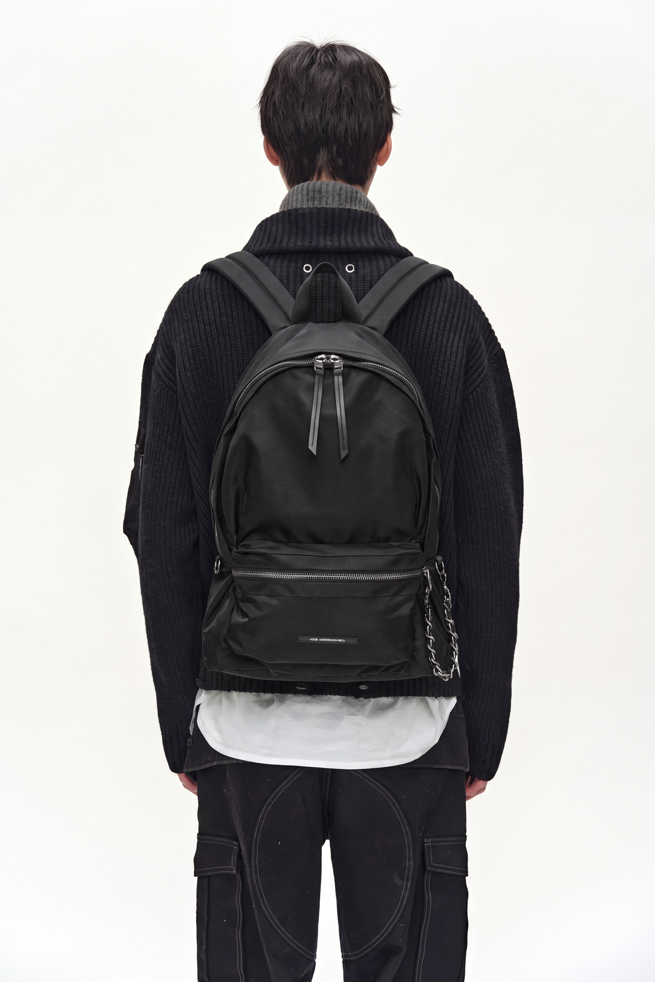 Andersson Bell - Unisex Urban Nylon Chain Backpack (Black) product image 5 | TRAB K-Fashion Australia
