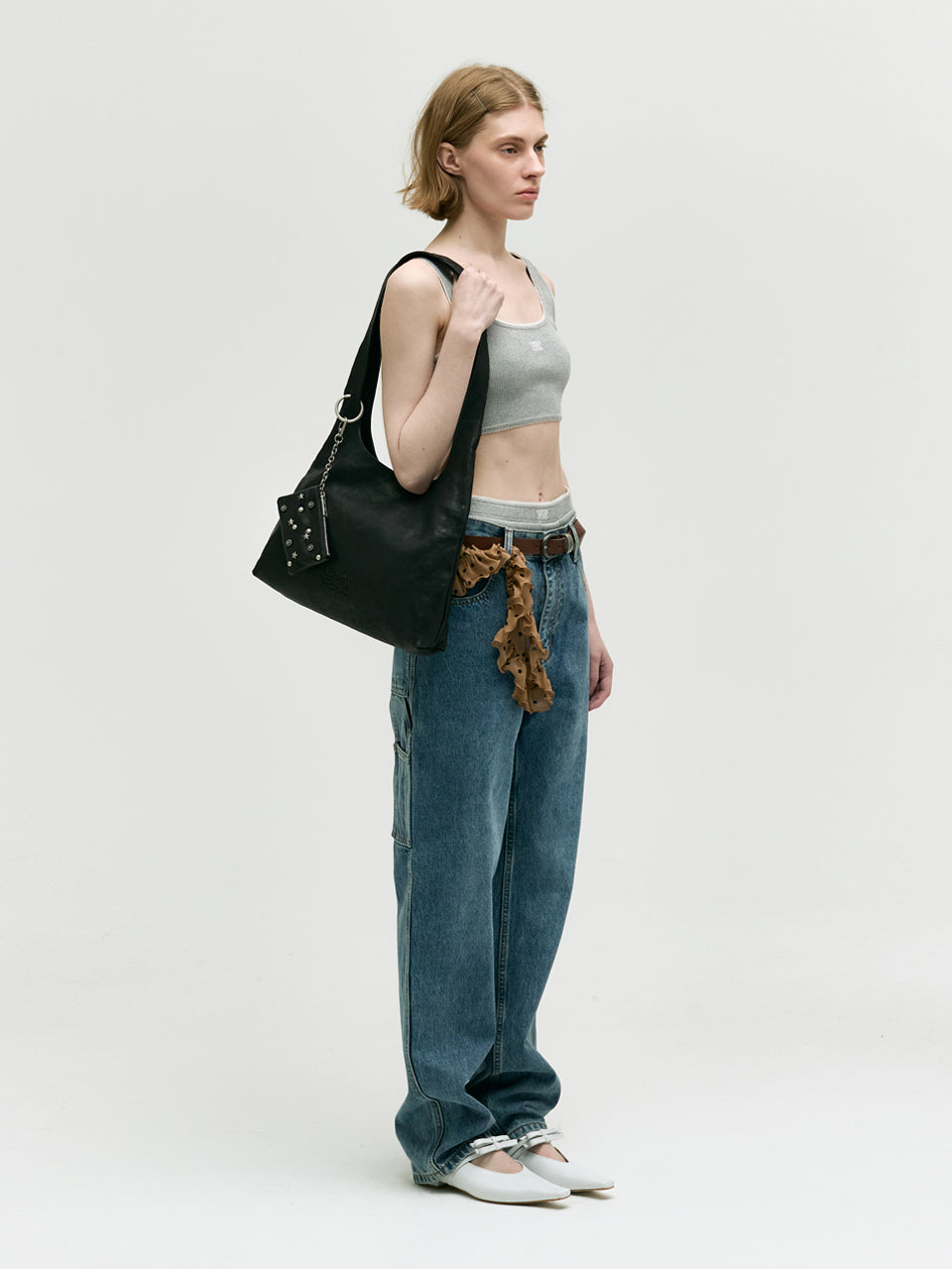 Marge Sherwood - Halter Hobo Large (Black Washed Nappa) product image 8 | TRAB K-Fashion Australia