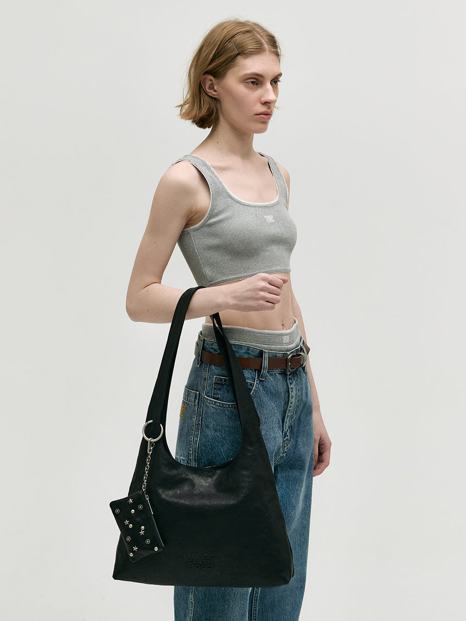 Marge Sherwood - Halter Hobo Large (Black Washed Nappa) product image 6 | TRAB K-Fashion Australia