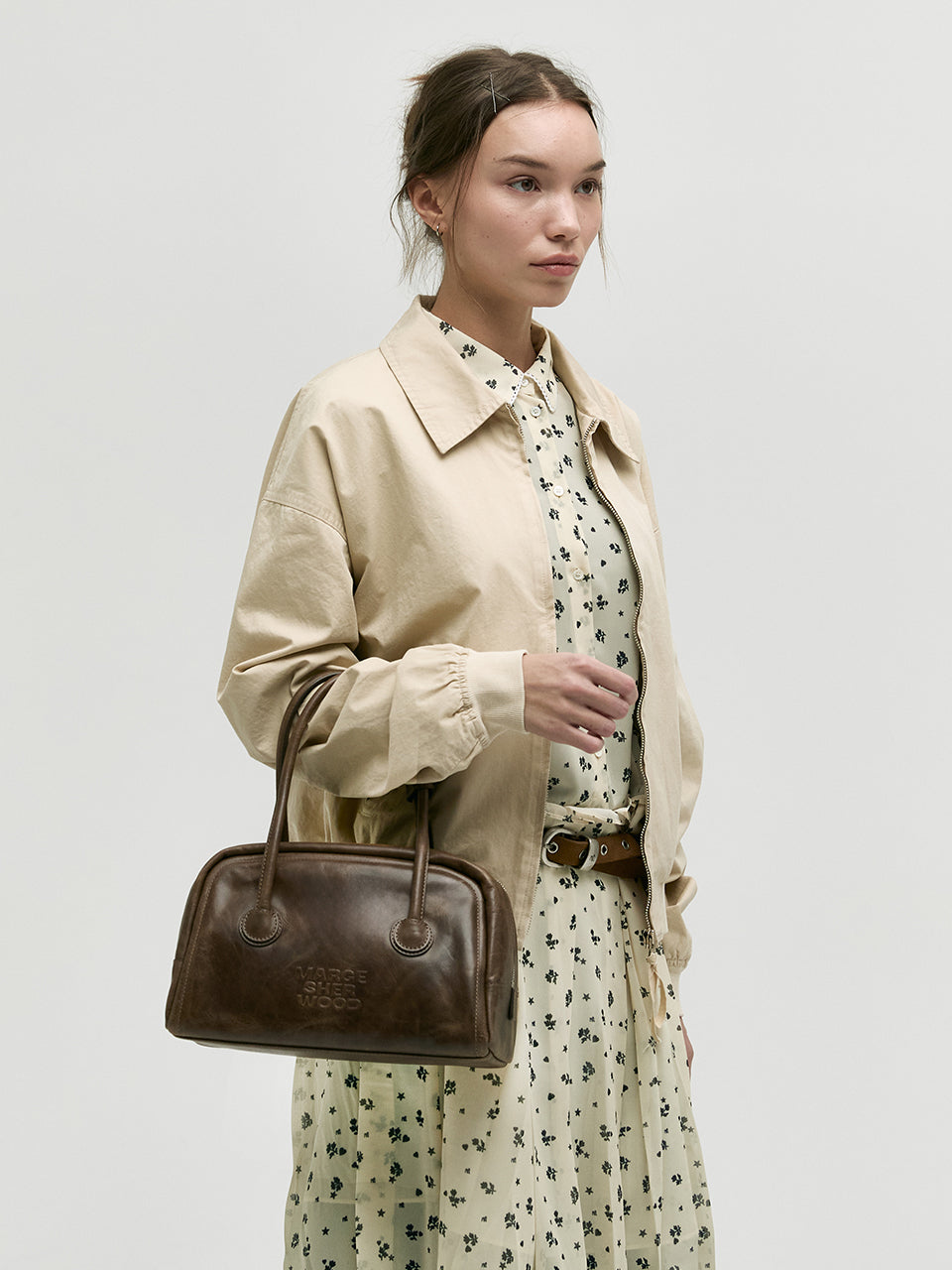 Marge Sherwood - Soft Tote (Washed Brown Pull-Up) product image 2 | TRAB K-Fashion Australia