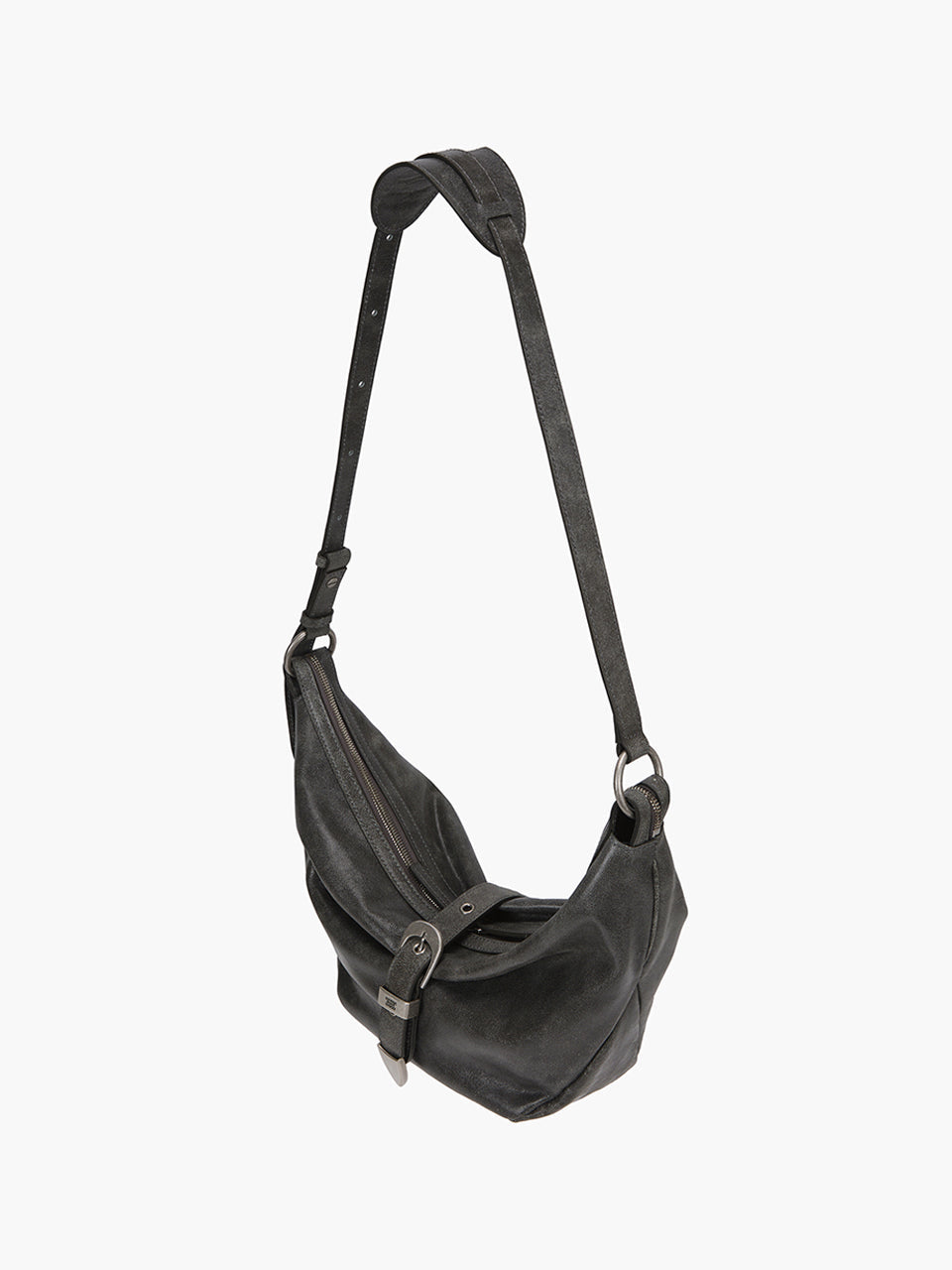 Marge Sherwood - Belted Hobo Medium (White+Grey Two-Tone Cracked) product image 6 | TRAB K-Fashion Australia
