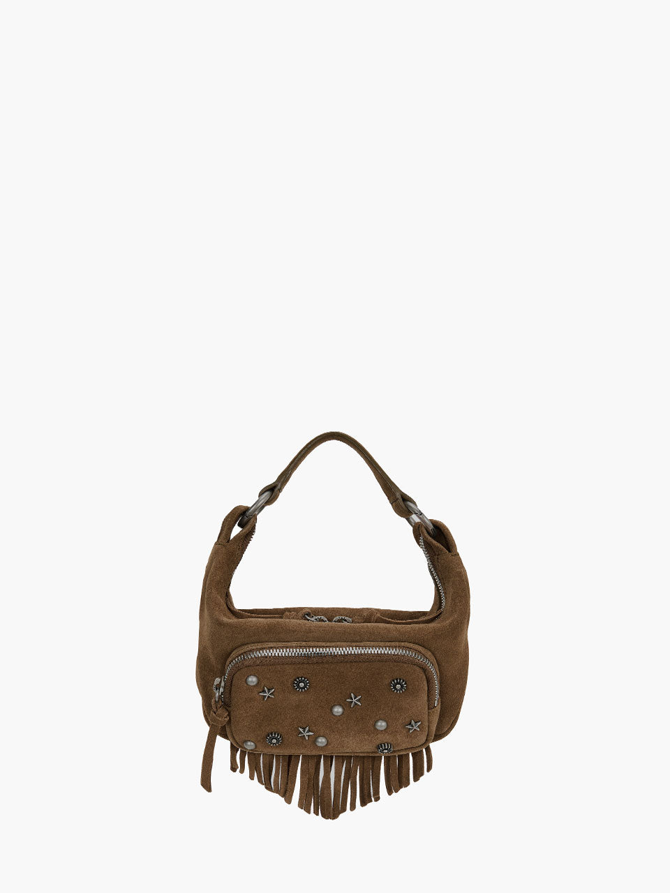Marge Sherwood - City Hobo Micro (Cappuccino Studded Suede) product image 1 | TRAB K-Fashion Australia