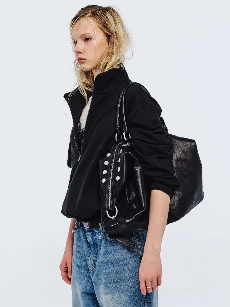Marge Sherwood - Dumpling Stud (Black Washed Nappa) product image 2 | TRAB K-Fashion Australia
