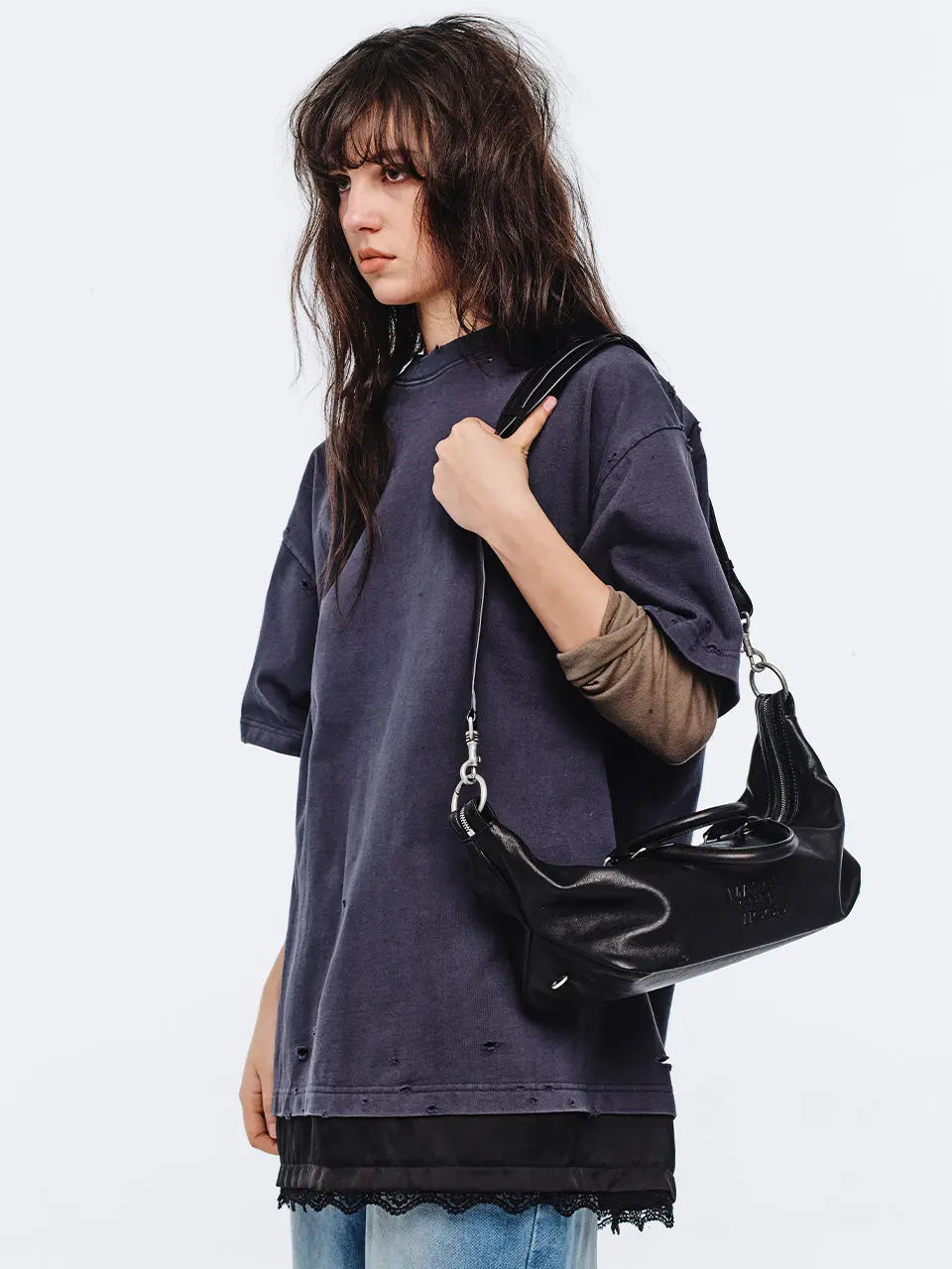 Marge Sherwood - Dumpling Ew Tote (Black Washed Nappa) product image 2 | TRAB K-Fashion Australia